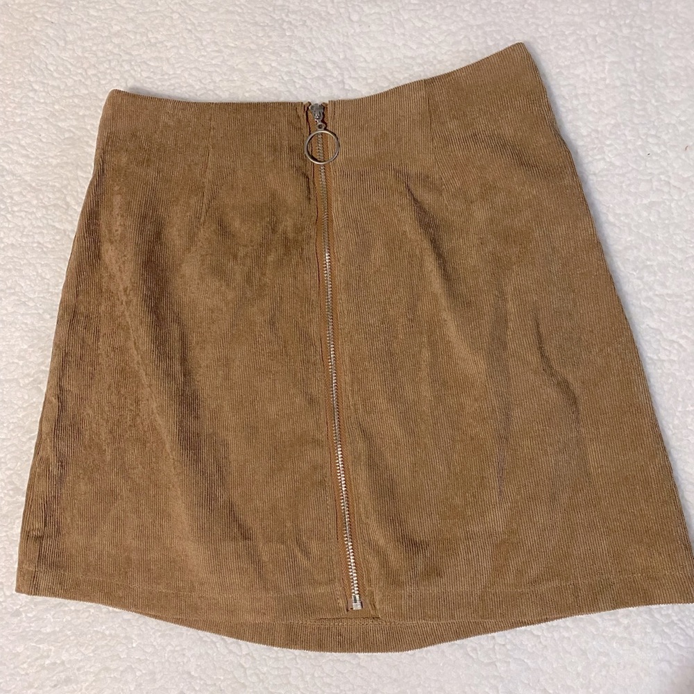 Brown corduroy mini skirt